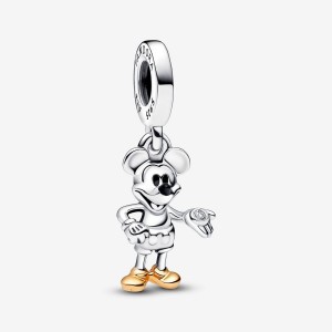 Pandora 100th Anniversary Mickey Mouse Lab-grown Diamond Dangle Charm Mehrfarbig | 873DHZONW