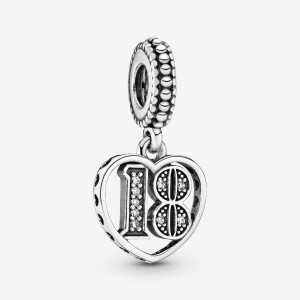 Pandora 18th Celebration Dangle Charm Silber | 185EJSAYU