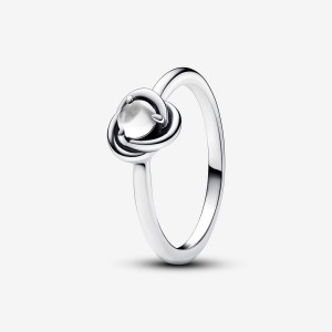 Pandora April Clear Eternity Circle Ring Silber | 947LDROMG