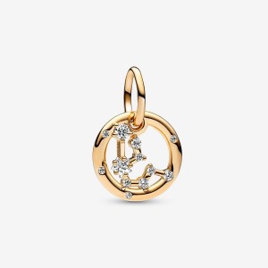 Pandora Aquarius Zodiac Dangle Charm Gold | 562KJOEPT