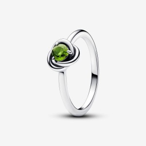 Pandora August Spring Green Eternity Circle Ring Silber | 264MORDPV