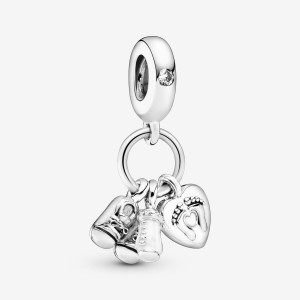 Pandora Baby Bottle and Shoes Dangle Charm Mehrfarbig | 581OQYLUW