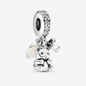 Pandora Baby Teddy Bear Dangle Charm Silber | 958CQMOPJ