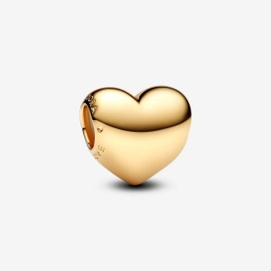 Pandora Be Love Engravable Heart Charm Gold | 701ZYVPQS