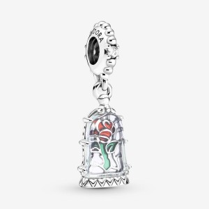 Pandora Beauty and the Beast Enchanted Rose Dangle Charm Silber | 153AWSKDE
