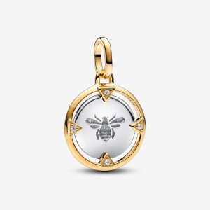 Pandora Bee Medallion Charm Mehrfarbig | 725ENOXJT