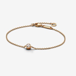 Pandora Bezel Chain Bracelet 0.15 carat tw 14k Gold Gold | 612VJPFBZ