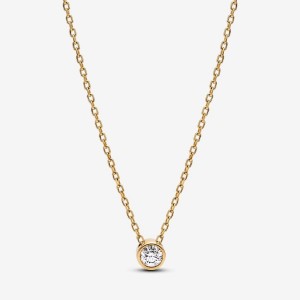 Pandora Bezel Pendant Necklace 0.15 carat tw 14k Gold Gold | 372ILBQHT