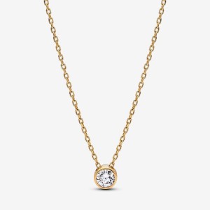Pandora Bezel Pendant Necklace 0.25 carat tw 14k Gold Gold | 769QALDRE