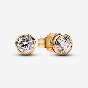 Pandora Bezel Stud Earrings 0.50 carat tw 14k Gold Gold | 329GSCDTP