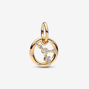 Pandora Cancer Zodiac Dangle Charm Gold | 582IQCOTL