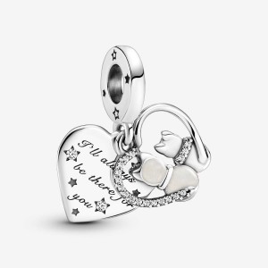 Pandora Cats & Hearts Dangle Charm Silber | 150HOSIZC