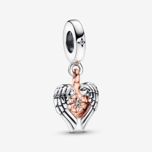 Pandora Celestial Compass Angel Wings Dangle Charm Mehrfarbig | 752GUVITK