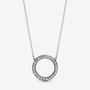 Pandora Circle of Sparkle Necklace Silber | 276DPXYFJ