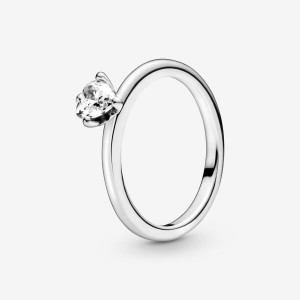 Pandora Clear Heart Solitaire Ring Silber | 342ZPGCAL