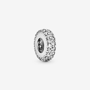 Pandora Clear Sparkle Spacer Charm Silber | 591XBFRJY
