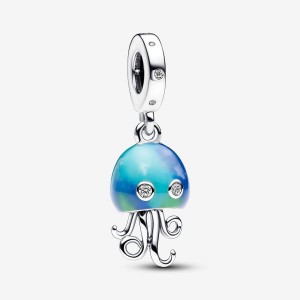 Pandora Color-changing Jellyfish Dangle Charm Silber | 258DURVIZ