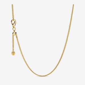 Pandora Curb Chain Necklace Gold | 805CZVWYG