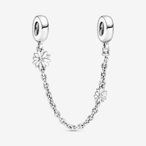 Pandora Daisy Flower Safety Chain Charm Silber | 305XVWFUK