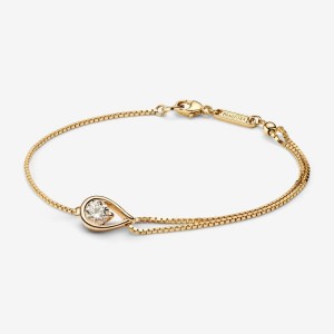 Pandora Double Chain Bracelet 0.50 carat tw 14k Gold Gold | 978OHMAEN
