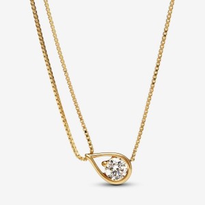 Pandora Double Chain Collier Necklace 0.75 carat tw 14k Gold Gold | 168JGQLOY