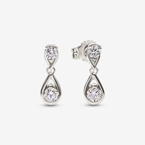 Pandora Double Drop Earrings 0.50 carat tw 14k White Gold Weiß Gold | 258KZSNDG
