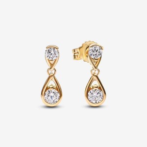 Pandora Double Drop Earrings 0.50 carat tw 14k Gold Gold | 581YXAHOD