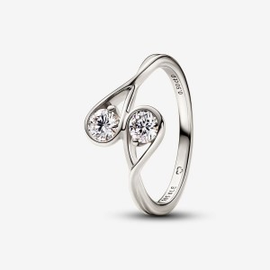 Pandora Double Facing Ring 0.50 carat tw 14k White Gold Weiß Gold | 081LYCQIT