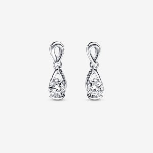 Pandora Drop Earrings 0.30 carat tw Sterling Silver Silber | 537PDWVLZ