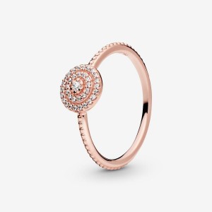 Pandora Elegant Sparkle Ring Rosa Gold | 251UFWDOT
