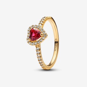 Pandora Elevated Heart Ring Gold | 083UHDZYF