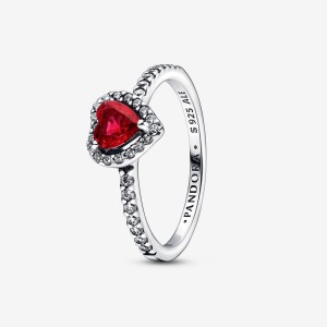 Pandora Elevated Red Heart Ring Silber | 367CEILPV