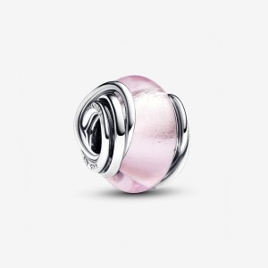 Pandora Encircled Pink Murano Glass Charm Silber | 253WAGVBD