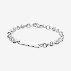 Pandora Engravable Bar Link Bracelet Silber | 179SBXPJF