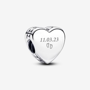 Pandora Engravable Heart Charm Silber | 641ZCOWEV