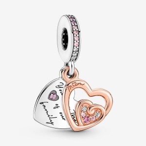 Pandora Entwined Infinite Hearts Double Dangle Charm Mehrfarbig | 987SLGXBI