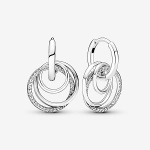 Pandora Family Always Encircled Hoop Earrings Silber | 328PGNBQY
