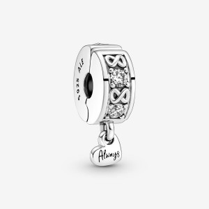 Pandora Family Always Pave Clip Charm Silber | 726WYOKQH