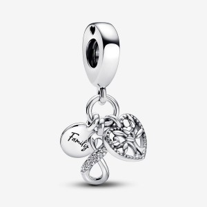 Pandora Family Infinity Triple Dangle Charm Silber | 647PTFCBZ