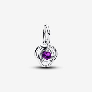 Pandora February Purple Eternity Circle Dangle Charm Silber | 194UEIMDK