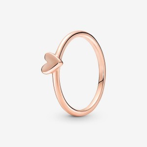 Pandora Freehand Heart Ring Rosa Gold | 174UEFVYR