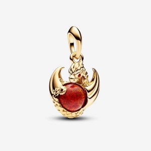 Pandora Game of Thrones Dragon Fire Dangle Charm Gold | 218CUKBJT