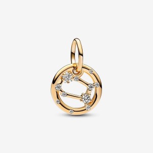 Pandora Gemini Zodiac Dangle Charm Gold | 362DJRVBY