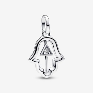 Pandora Hamsa Hand Medallion Charm Silber | 953AUFTID