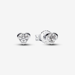 Pandora Heart Earrings 0.30 carat tw Sterling Silver Silber | 435IHKXEU