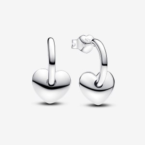 Pandora Heart Open Hoop Earrings Silber | 093OADHKP