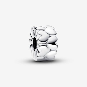 Pandora Heart Pattern Clip Charm Silber | 582DBYWFH