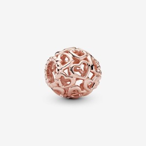 Pandora Hearts All Over Charm Rosa Gold | 025CFXPNG