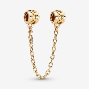 Pandora Hearts Safety Chain Charm Gold | 018IAPMDB