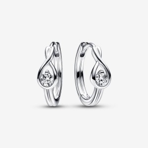 Pandora Hoop Earrings 0.20 carat tw Sterling Silver Silber | 714AILMND